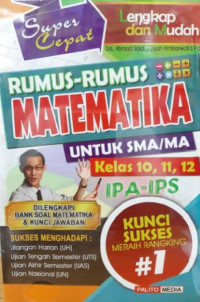 Rumus-Rumus Matematika Untuk SMA/MA